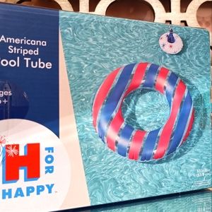 H For Happy 33" Americana Striped Pool Tube